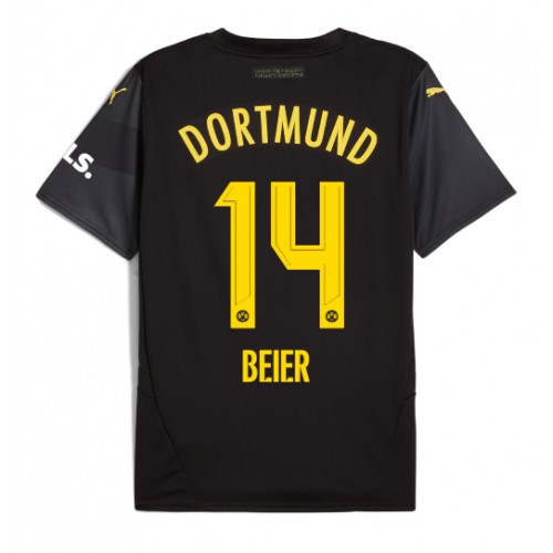 Fotballdrakt Herre Borussia Dortmund Maximilian Beier #14 Bortedrakt 2024-25 Kortermet